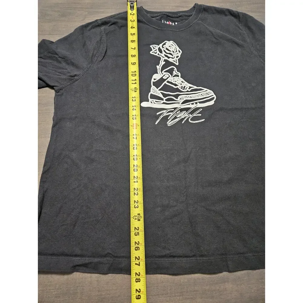 Air Jordan Black Flight Rose Shirt Size 1X Loose Fit Graphic T-shirt